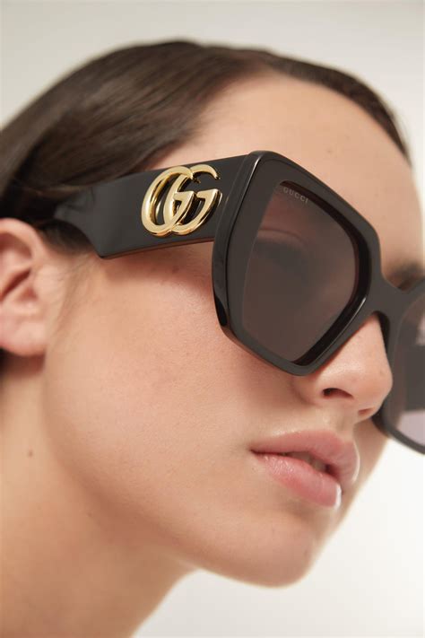 gucci oversized sunglasses with logo - black|oversized gucci sunglasses for men.